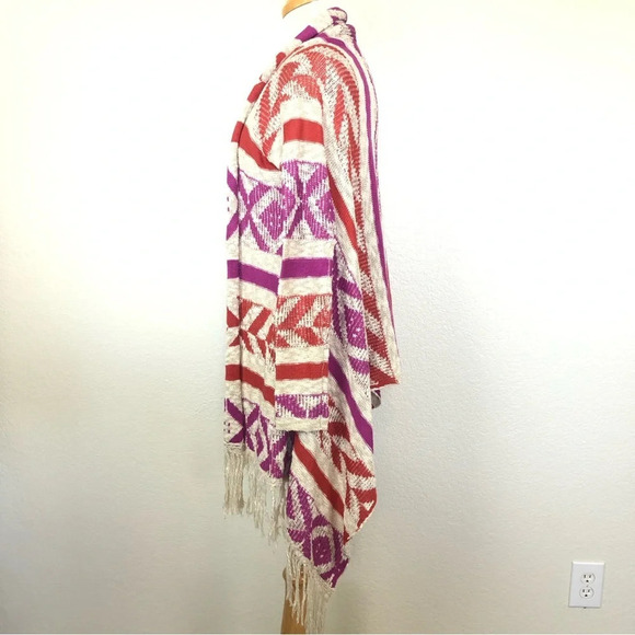 American Rag Cie Aztec Tribal Open Front Cardigan Size Medium - Picture 5 of 8